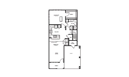 TH2 - 2 bedroom floorplan layout with 2 bath and 1264 square feet