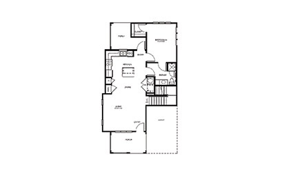 TH3 - 3 bedroom floorplan layout with 2 bath and 1413 square feet